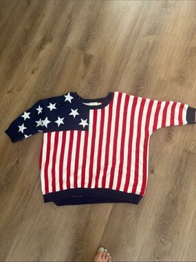 Forever 21 Red, White & Blue American Flag Sweater